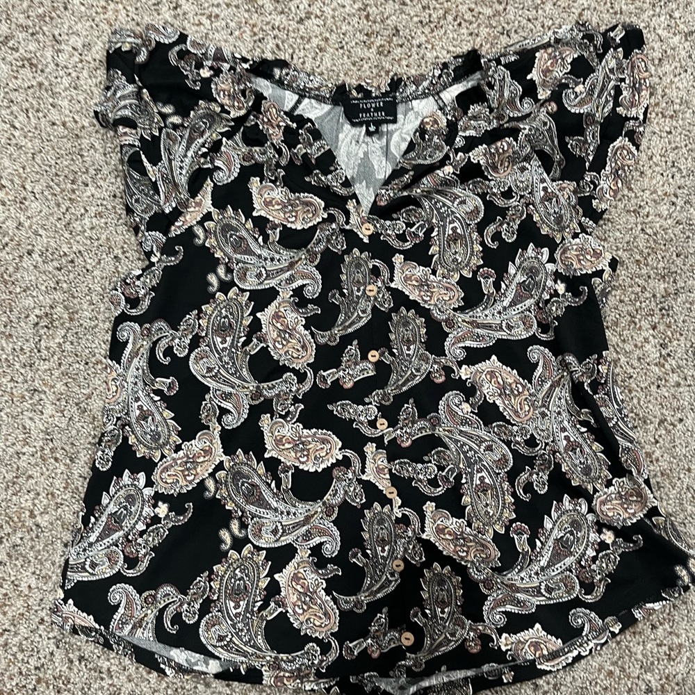 Express Black Paisley Women's Top